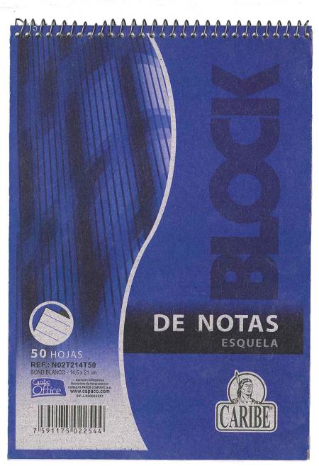 BLOCK DE NOTAS ESQUELAS x 50 HOJAS REF. N02T214T50 - PF505