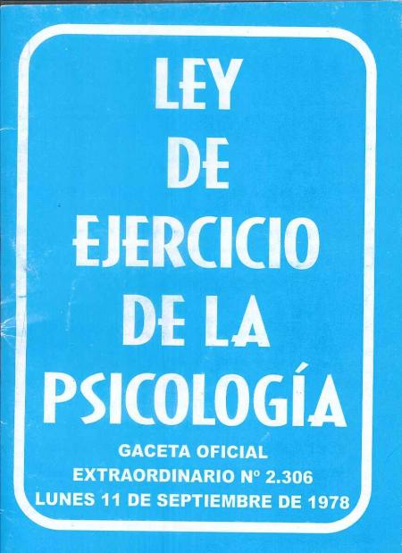 LEY DE EJERCICIO DE LA PSICOLOGIA