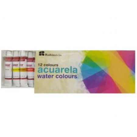 CAJA DE PINTURAS ACUARELA RUBINSTEIN (WATER COLOURS) x 12 COLORES REF. 107