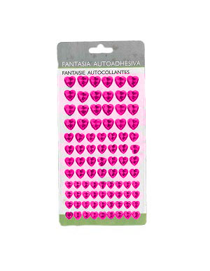 CRISTALES AUTOADHESIVOS CORAZON / FUCSIA REF. STOADC28