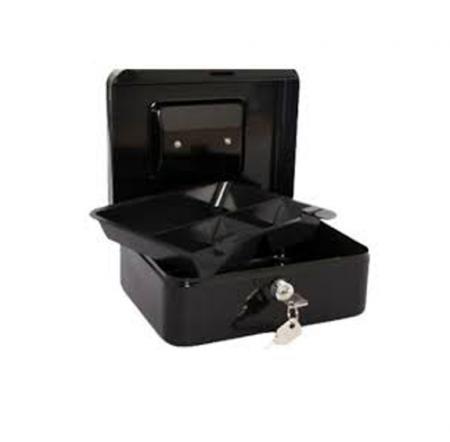 CAJA DE METAL NEGRA 8' PARA EFECTIVO OFIART REF OF-041